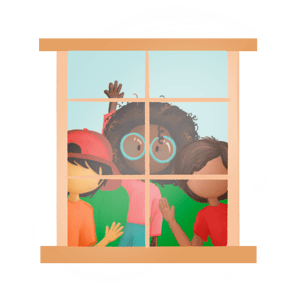 kids in window